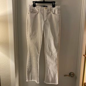 VERONICA BEARD CARLY KICK FLARE WHITE SIZE 27 raw hem